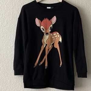 VINTAGE DISNEY Classic Bambi Women's‎ Black sweatshirt size small S